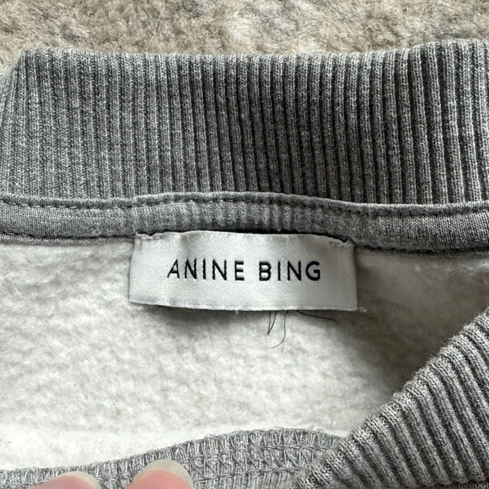 Anine Bing Heather Gray Spencer Sweatshirt - Picture 2 of 4